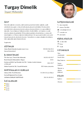 İnşaat Mühendisi Cv Örnekleri cv indir